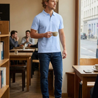 Polo Leonardo pour homme en coton piqué – Polo décontracté élégant à manches courtes
