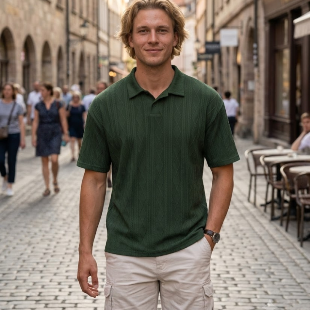 Lorenzo Polo en camiseta de hombre – Polo de verano elegante Old Money de manga corta