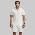 Sevi Set Uomo Estivo Due Pezzi – Completo Waffle con Camicia Zip e Pantaloncini