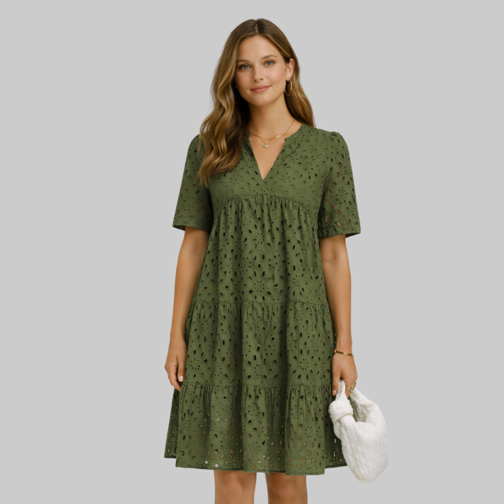 Merly Abito Donna Estivo Elegante – Vestito Off-Shoulder con Pizzo e Ruches