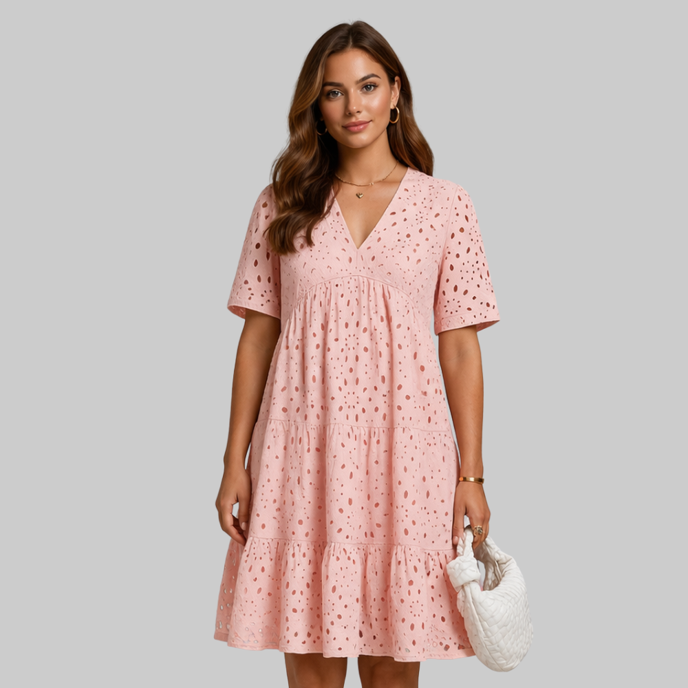 Merly Abito Donna Estivo Elegante – Vestito Off-Shoulder con Pizzo e Ruches