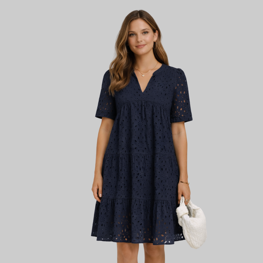Merly Abito Donna Estivo Elegante – Vestito Off-Shoulder con Pizzo e Ruches