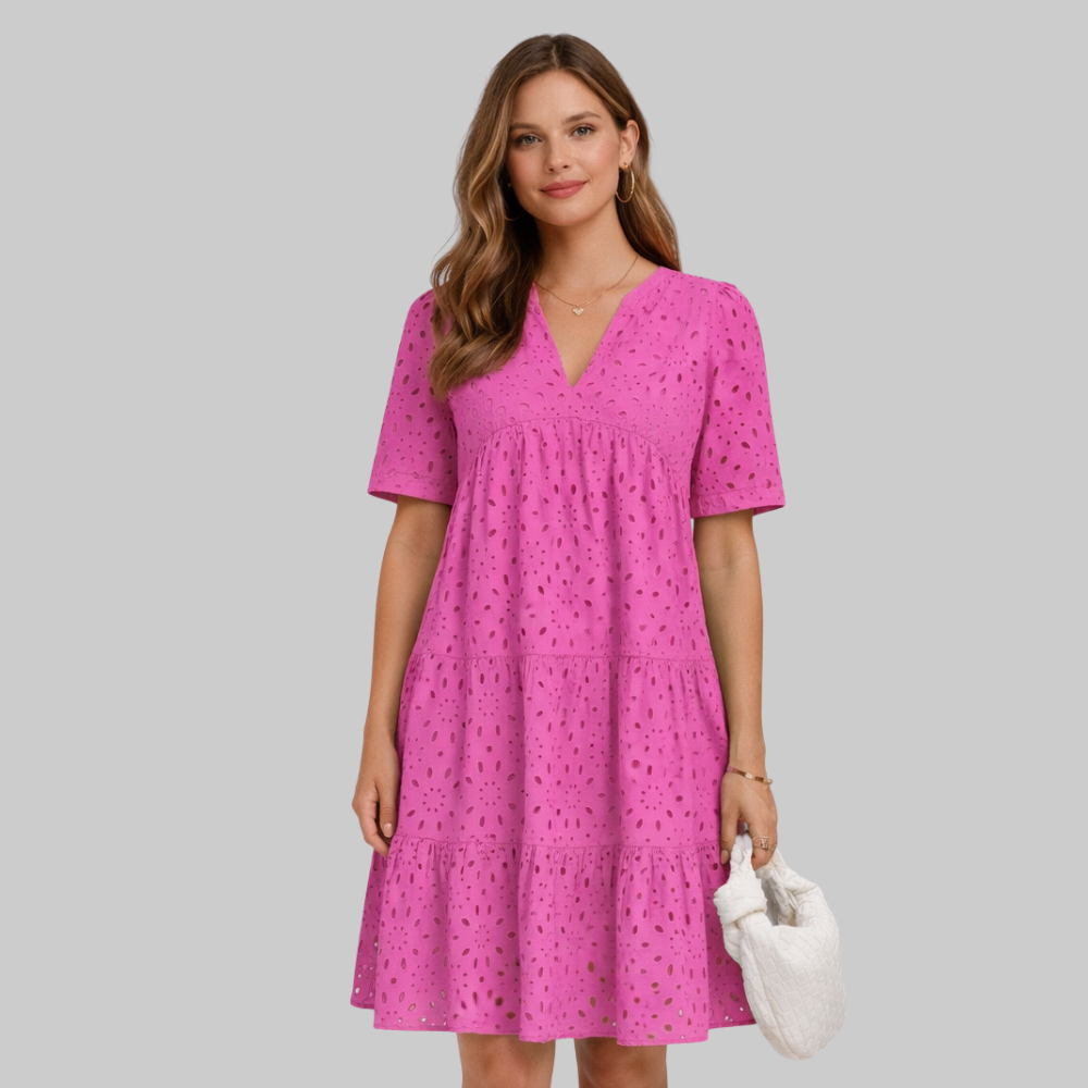 Merly Abito Donna Estivo Elegante – Vestito Off-Shoulder con Pizzo e Ruches
