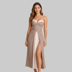 Mia Robe Femme Plissée – Robe longue sans manches color block élégante d'été