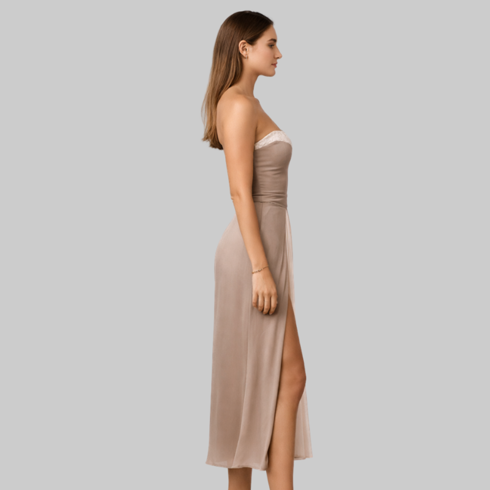 Mia Robe Femme Plissée – Robe longue sans manches color block élégante d'été