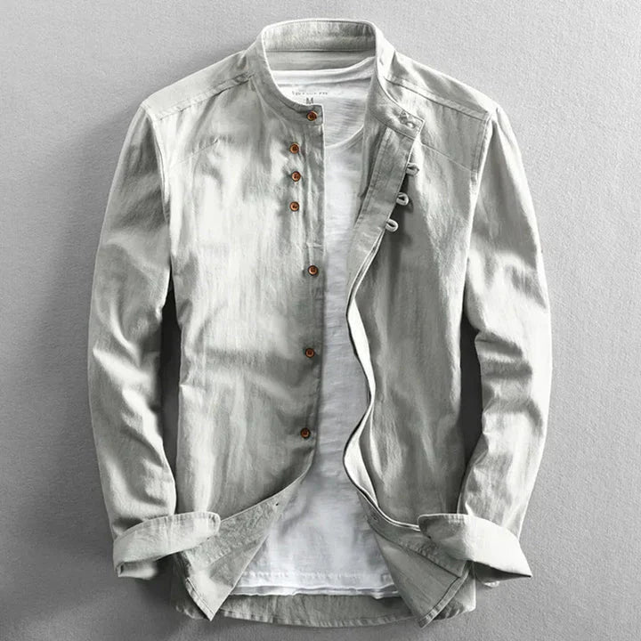 Oscar Camisa Hombre Estilo Japonés – Katana Casual Elegante, Ligera, Ajuste Amplio
