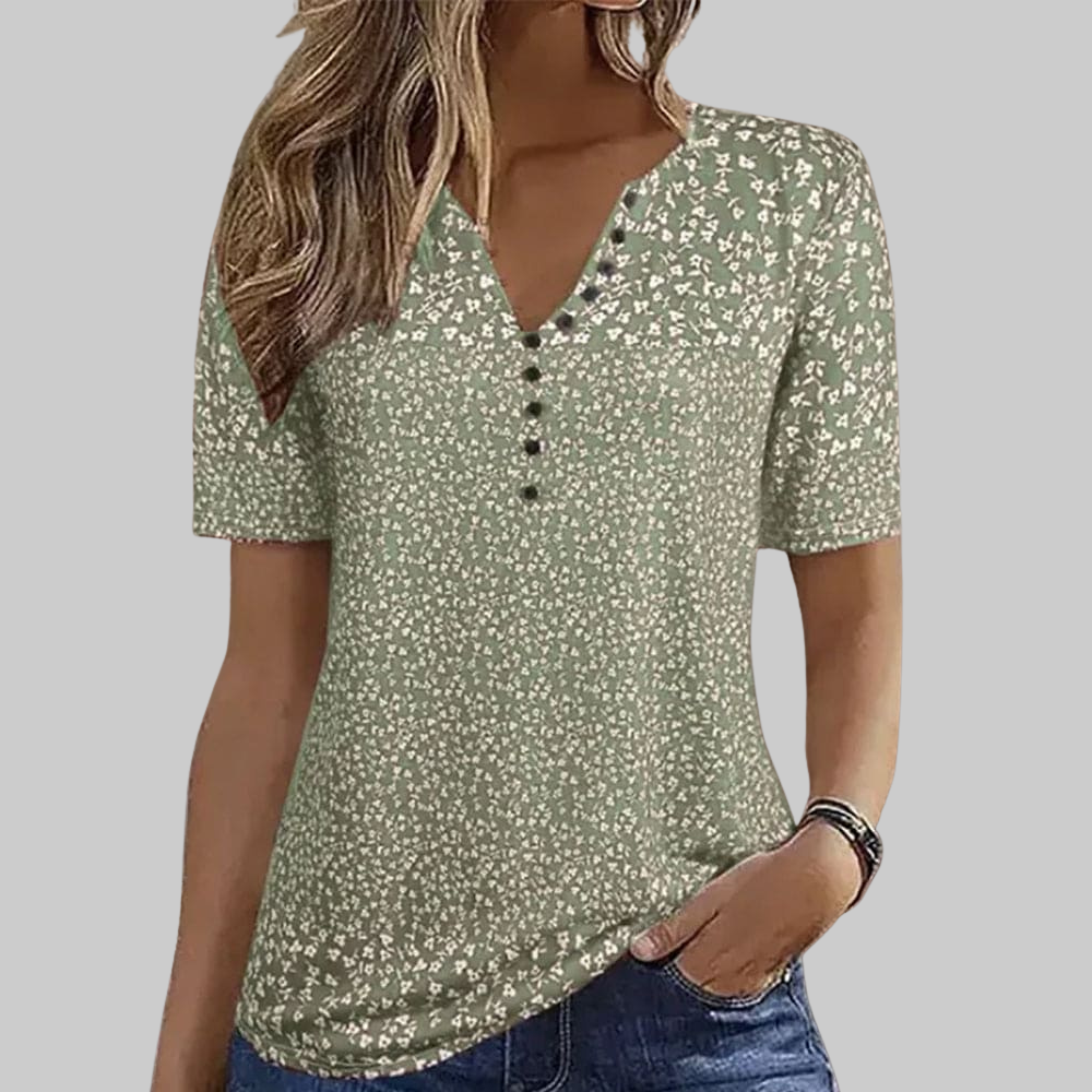 Naomi Top Donna – T-Shirt Floreale, Vestibilità Relaxed & Cotone Morbido Casual