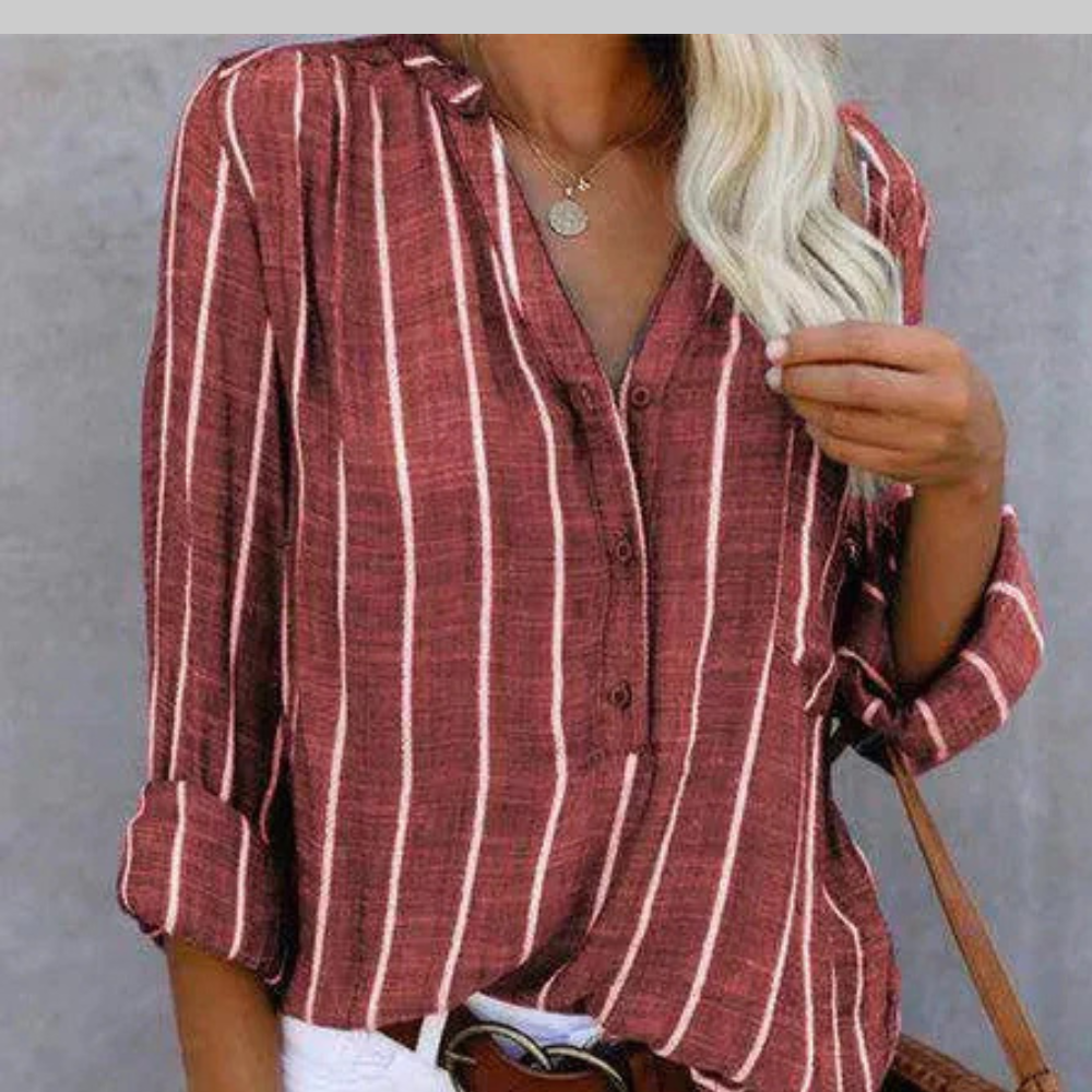 Freya Blusa Donna Elegante – Camicetta a Righe Manica Lunga, Vestibilità Comoda Chic