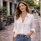 Elianna Blouse Femme – Lin Naturel, Respirante & Design Élégant Décontracté Chic