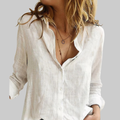 Elianna Blouse Femme – Lin Naturel, Respirante & Design Élégant Décontracté Chic