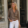Freya Blusa Donna Elegante – Camicetta a Righe Manica Lunga, Vestibilità Comoda Chic