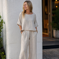 Ensemble Melie Femme Deux Pièces – Tenue Pantalon Palazzo et Top Oversize Décontractée Chic