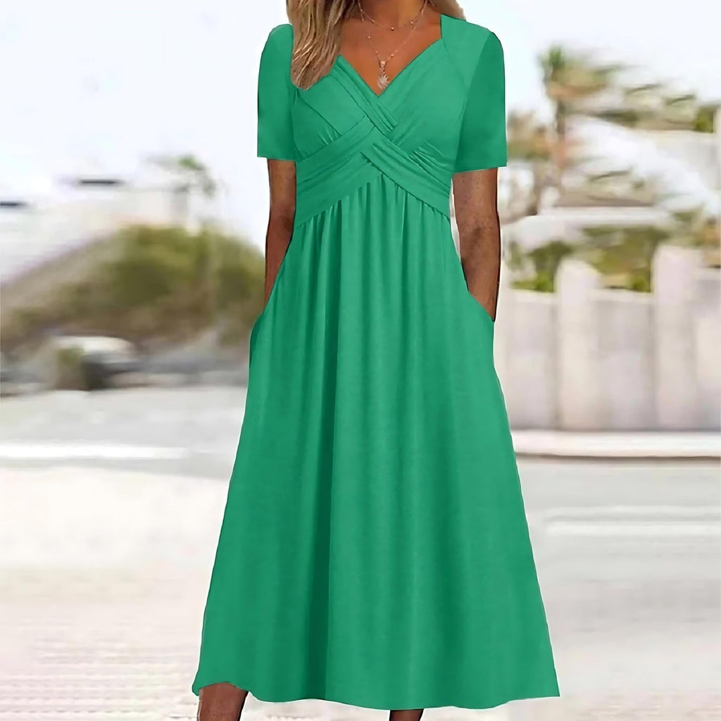Stacy Abito Donna Midi – Vestito Elegante Linea A, Tessuto Fluido, Casual Chic
