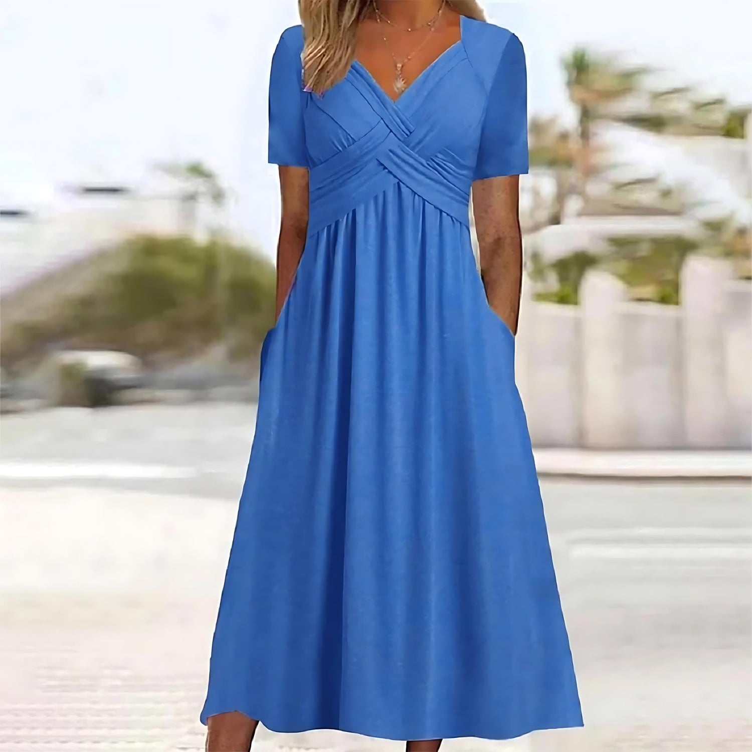 Stacy Abito Donna Midi – Vestito Elegante Linea A, Tessuto Fluido, Casual Chic