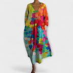 Rory Vestido Mujer Cuello en V – Vestido de Tul Ligero y Fluido, Elegante Casual Chic