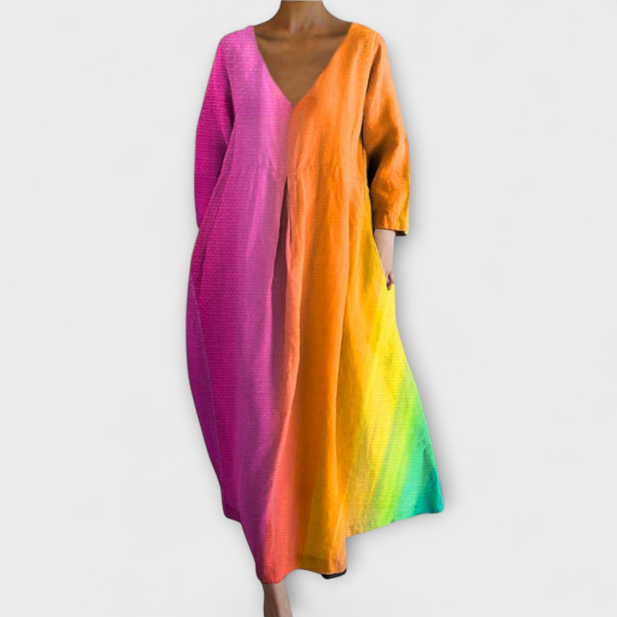 Rory Abito Donna V-Neck – Vestito Tulle Leggero Fluido, Elegante Casual Chic