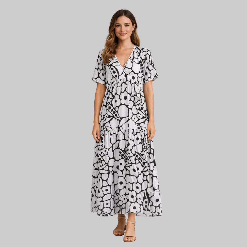 Olivia Vestido Ligero de Mujer de Verano – Vestido Casual con Escote en V Fluido