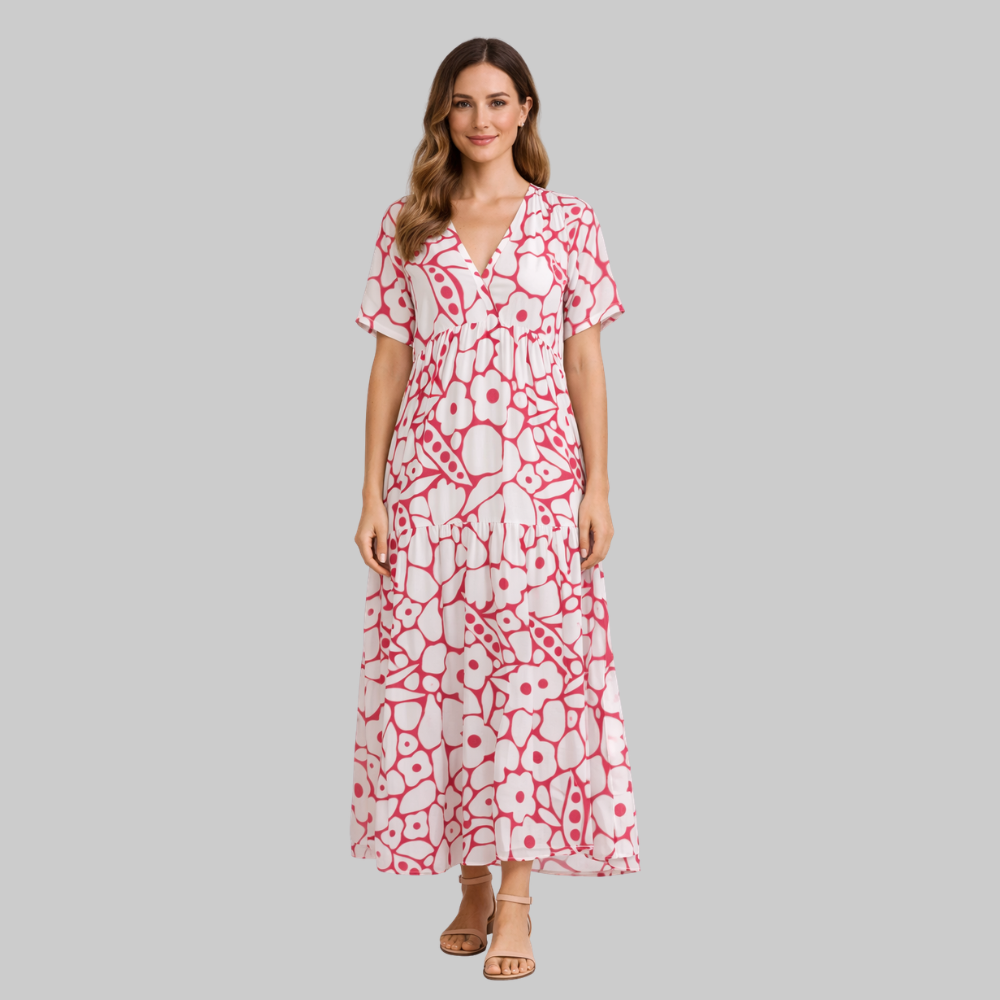 Olivia Vestido Ligero de Mujer de Verano – Vestido Casual con Escote en V Fluido