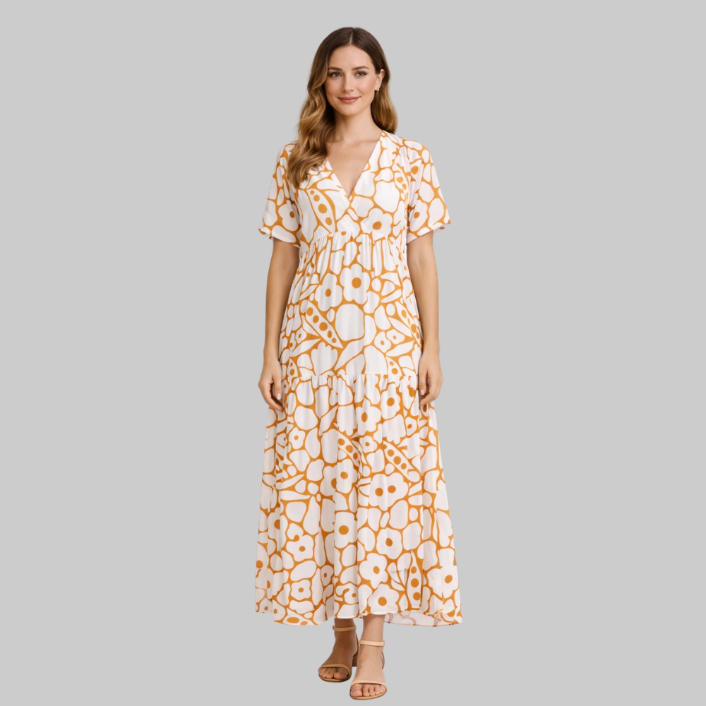 Olivia Vestido Ligero de Mujer de Verano – Vestido Casual con Escote en V Fluido