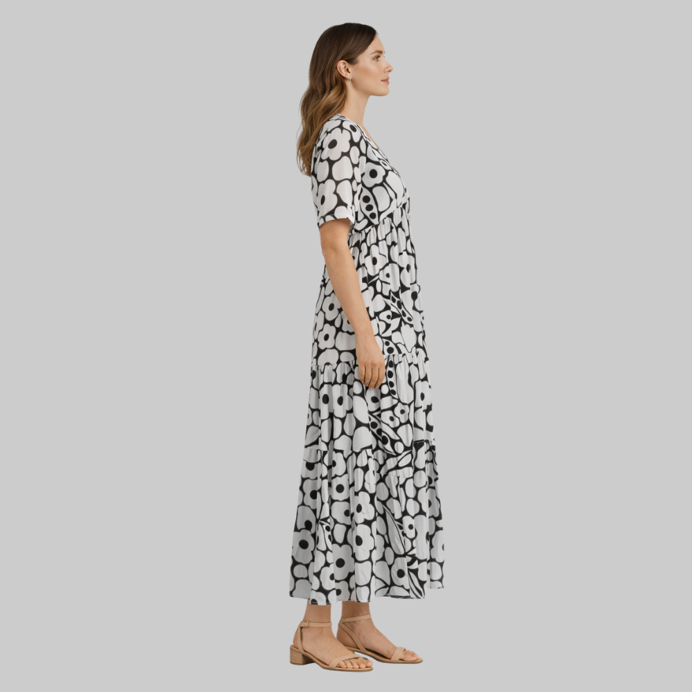 Olivia Vestido Ligero de Mujer de Verano – Vestido Casual con Escote en V Fluido
