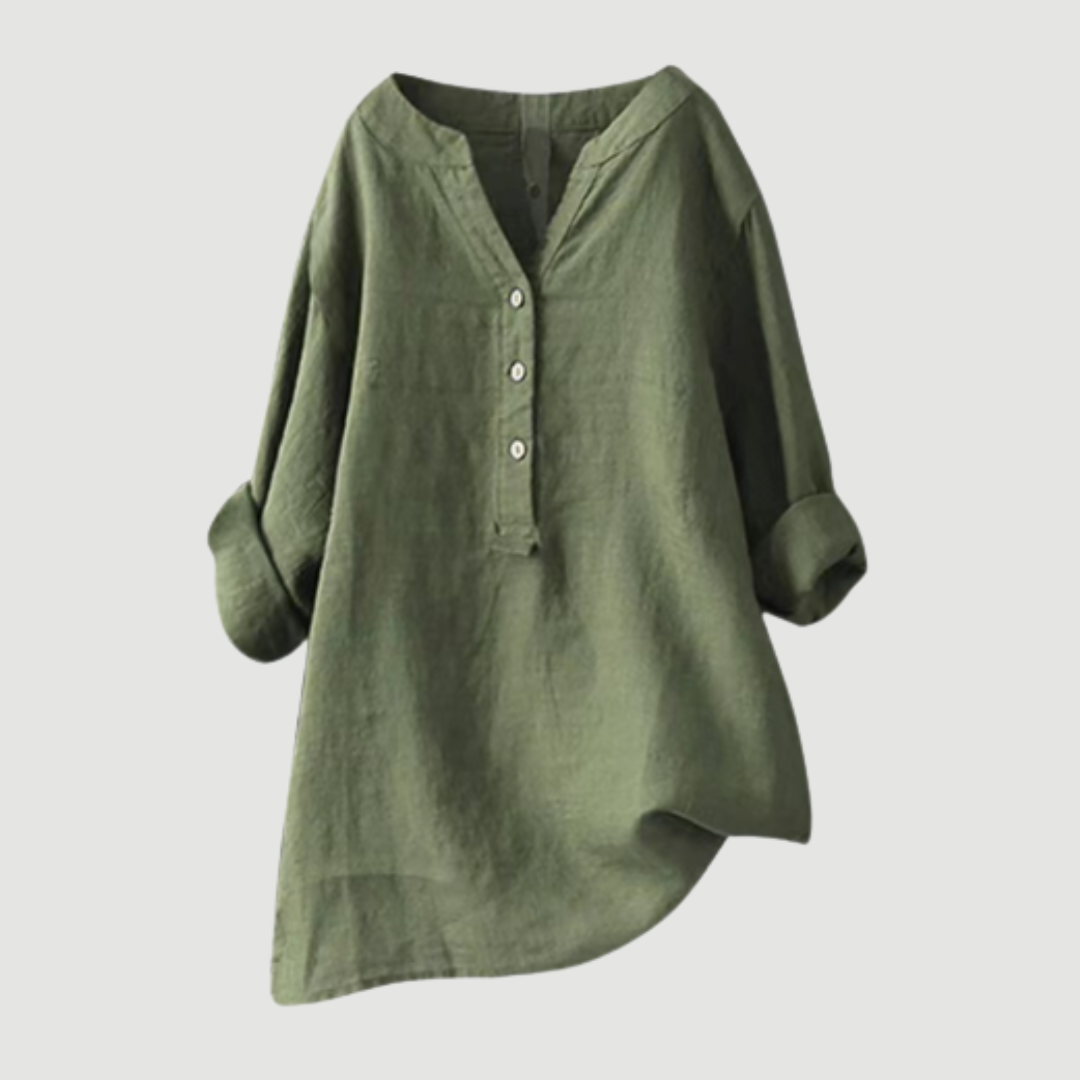 Freda Camicia Donna – Lino Traspirante, Vestibilità Ampia & Stile Estivo Casual