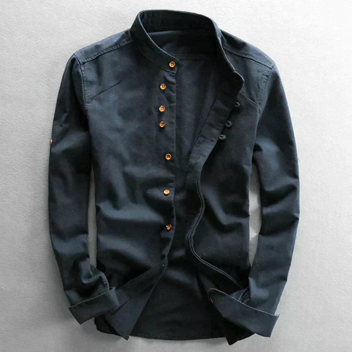 Oscar Camisa Hombre Estilo Japonés – Katana Casual Elegante, Ligera, Ajuste Amplio