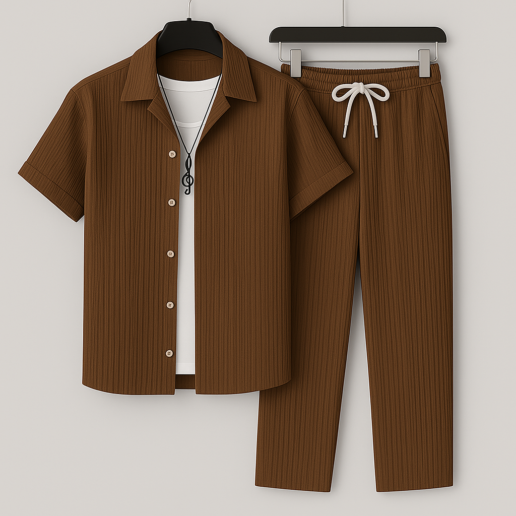 Tobby Conjunto de Hombre – Set de Lino Transpirable, Estilo Minimalista y Ajuste Relajado