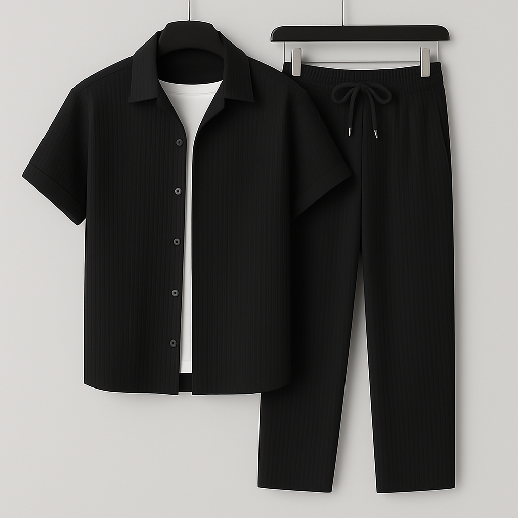 Tobby Conjunto de Hombre – Set de Lino Transpirable, Estilo Minimalista y Ajuste Relajado