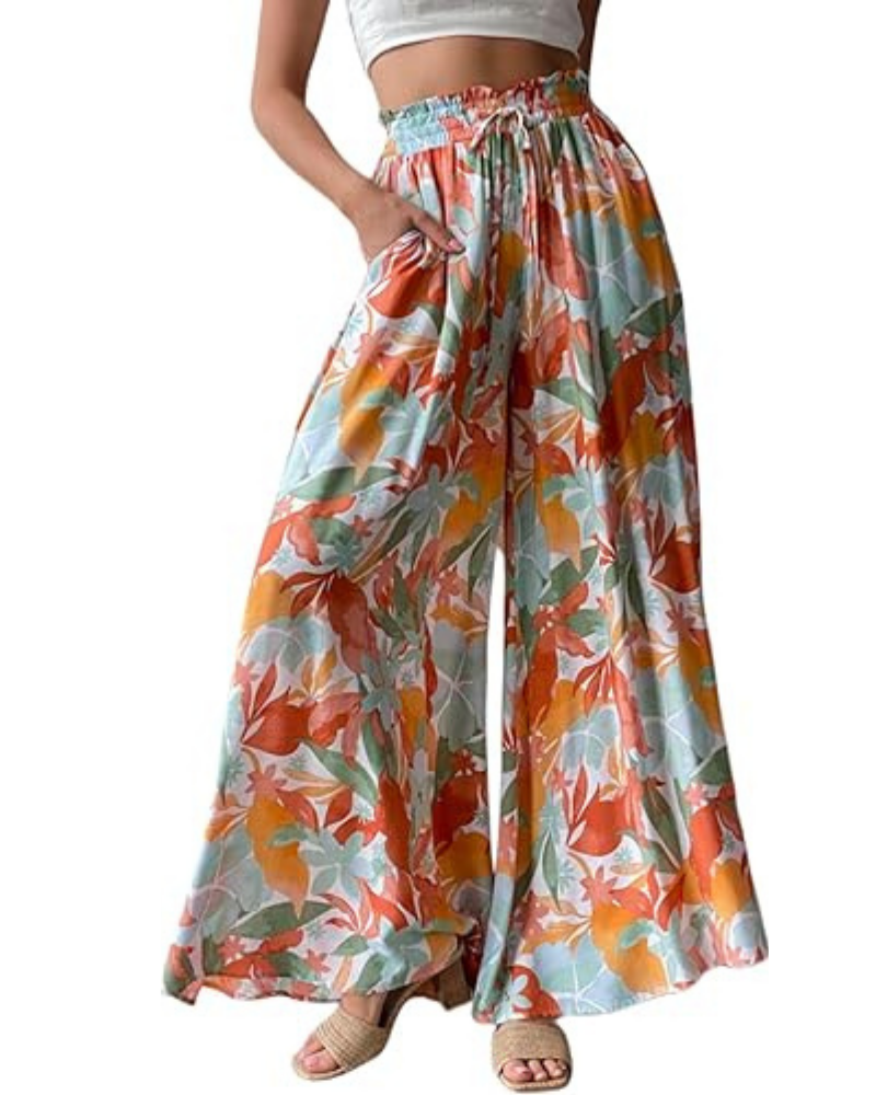 Lydia Pantaloni Donna Palazzo – Vita Alta, Gamba Larga & Tasche Laterali
