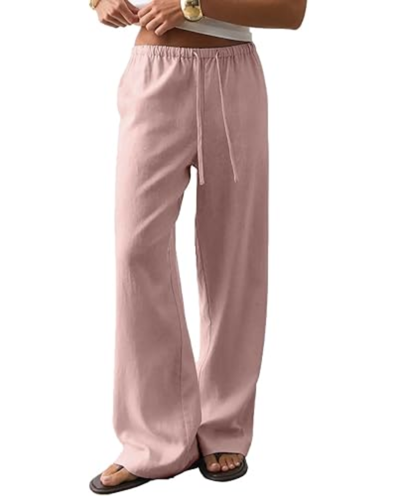 Scarlett Pantaloni Donna Palazzo – Tencel Cotone, Coulisse & Tasche Laterali