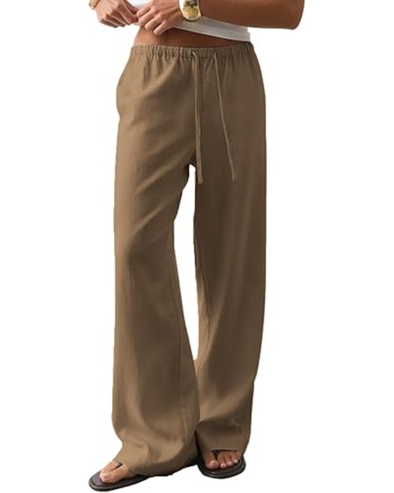 Scarlett Pantaloni Donna Palazzo – Tencel Cotone, Coulisse & Tasche Laterali