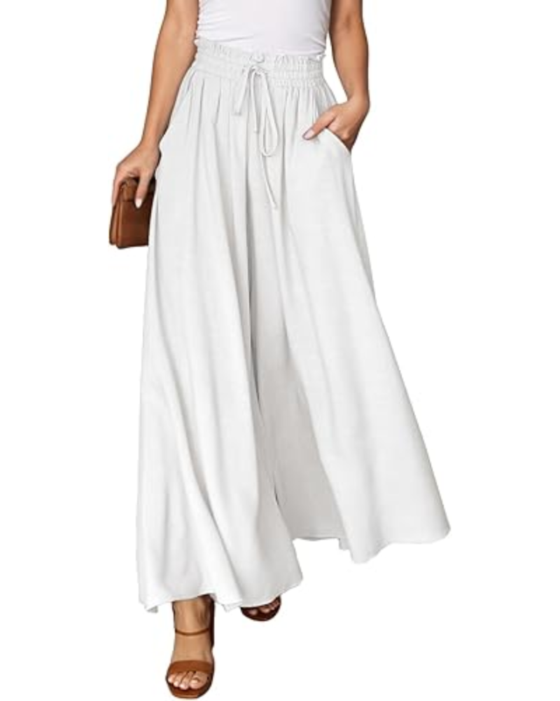 Abigail Pantaloni Donna Palazzo – Vita Alta, Coulisse & Tasche Laterali
