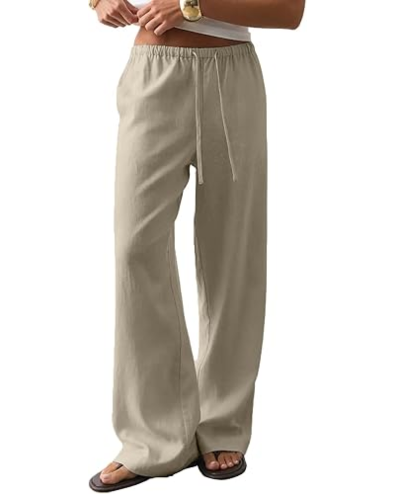 Scarlett Pantaloni Donna Palazzo – Tencel Cotone, Coulisse & Tasche Laterali