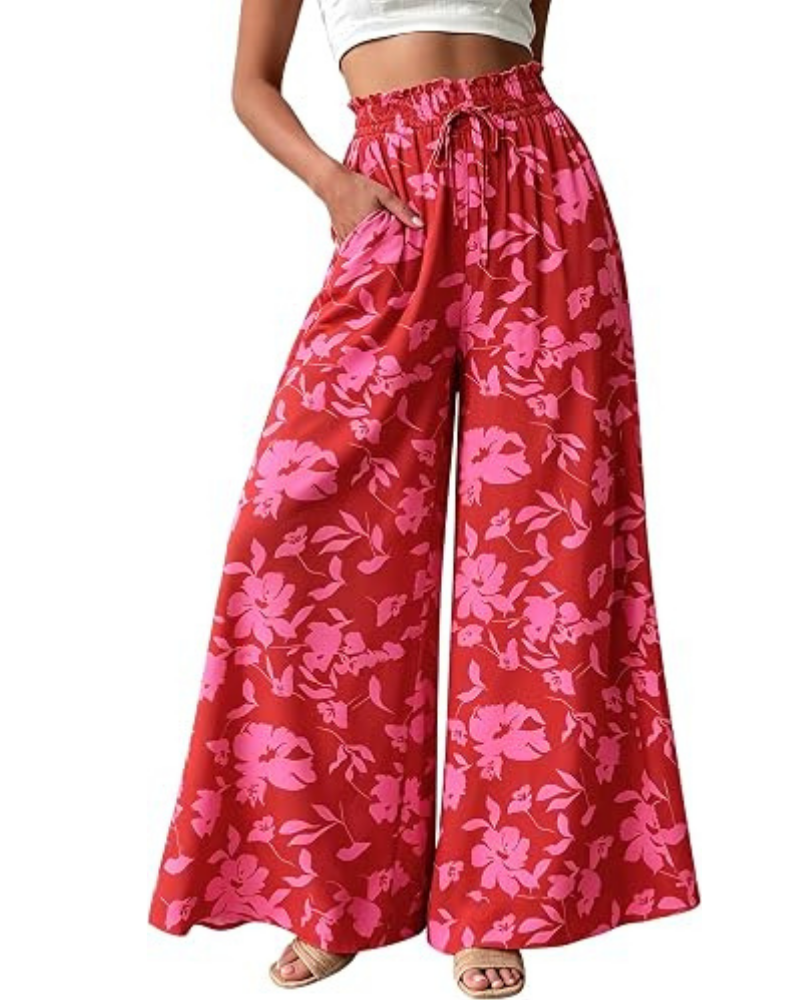 Lydia Pantaloni Donna Palazzo – Vita Alta, Gamba Larga & Tasche Laterali