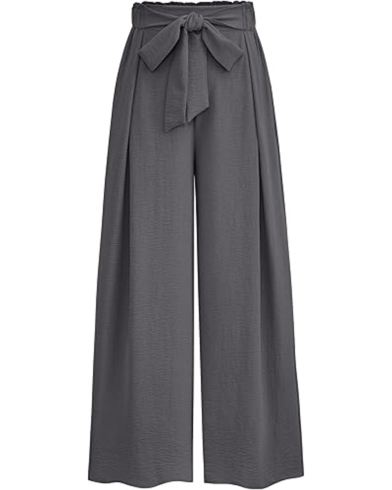 Bella Pantaloni Donna Palazzo – Vita Alta, Pieghe & Tasche Laterali