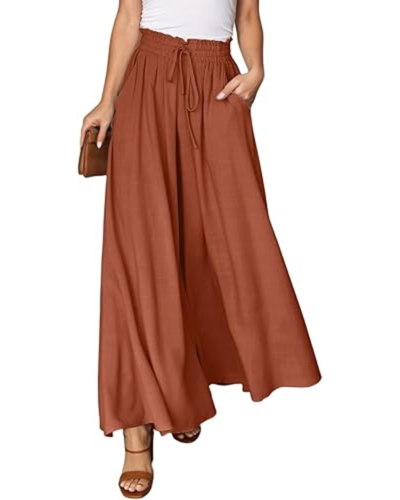 Abigail Pantaloni Donna Palazzo – Vita Alta, Coulisse & Tasche Laterali