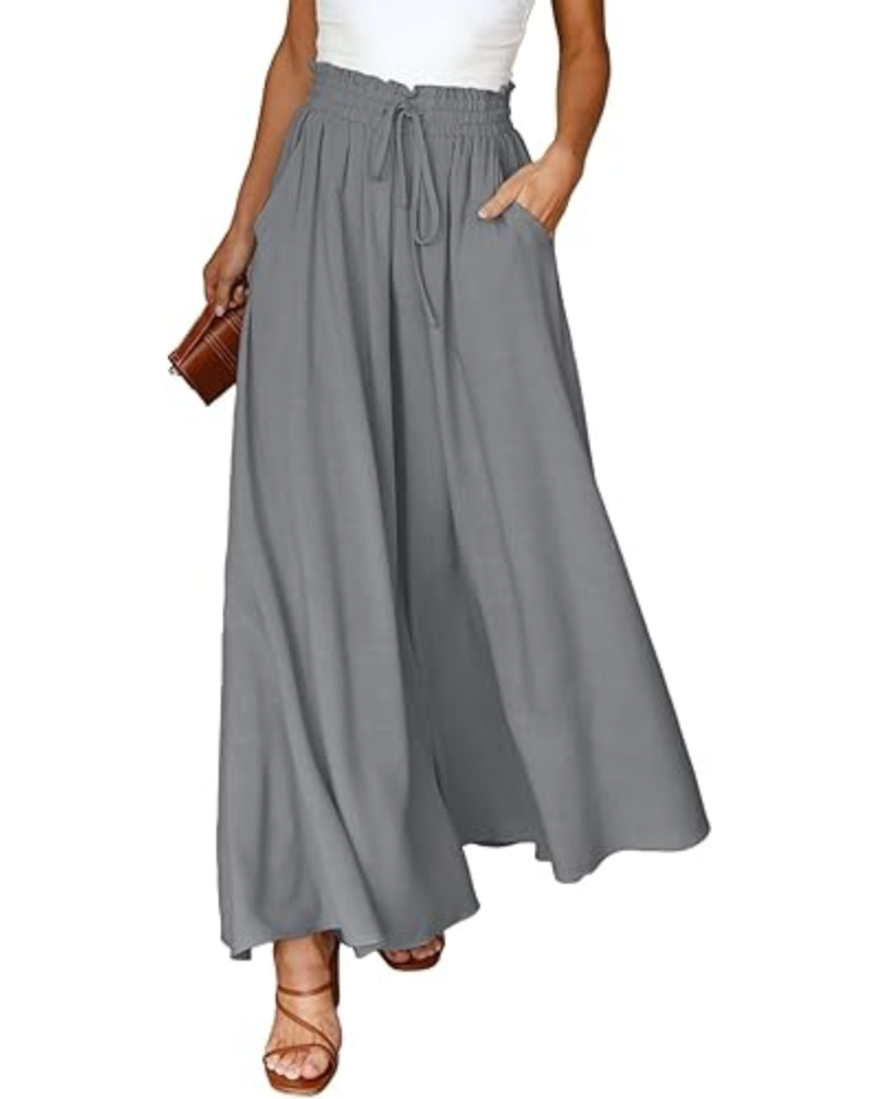 Abigail Pantaloni Donna Palazzo – Vita Alta, Coulisse & Tasche Laterali