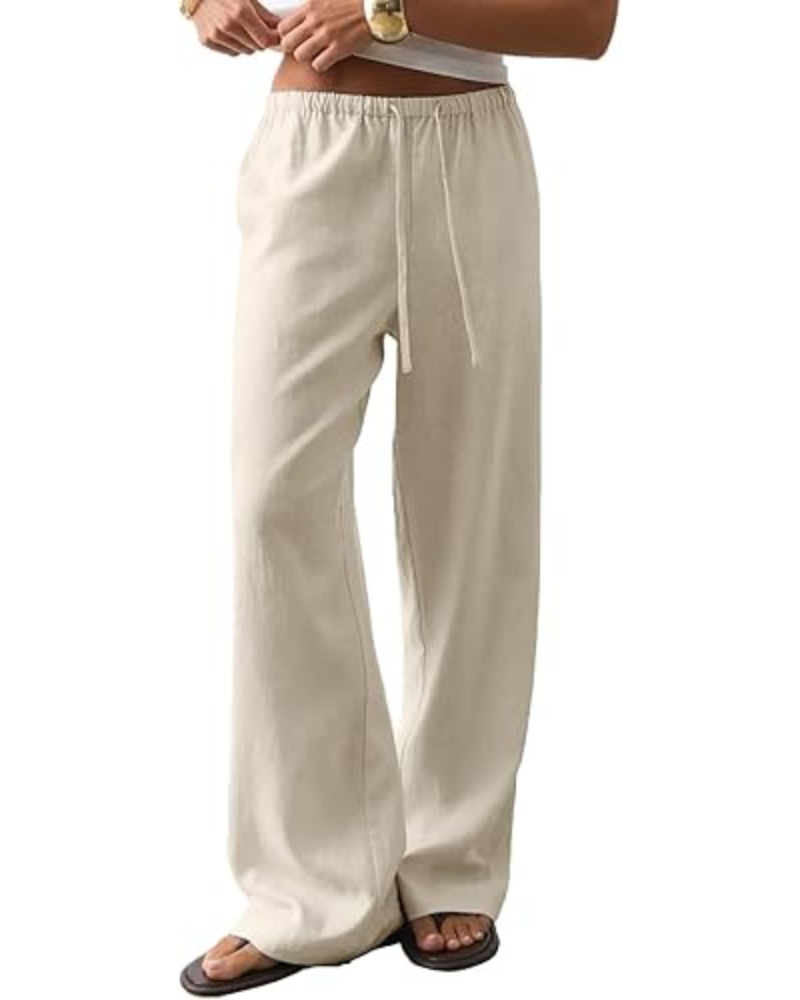 Scarlett Pantaloni Donna Palazzo – Tencel Cotone, Coulisse & Tasche Laterali