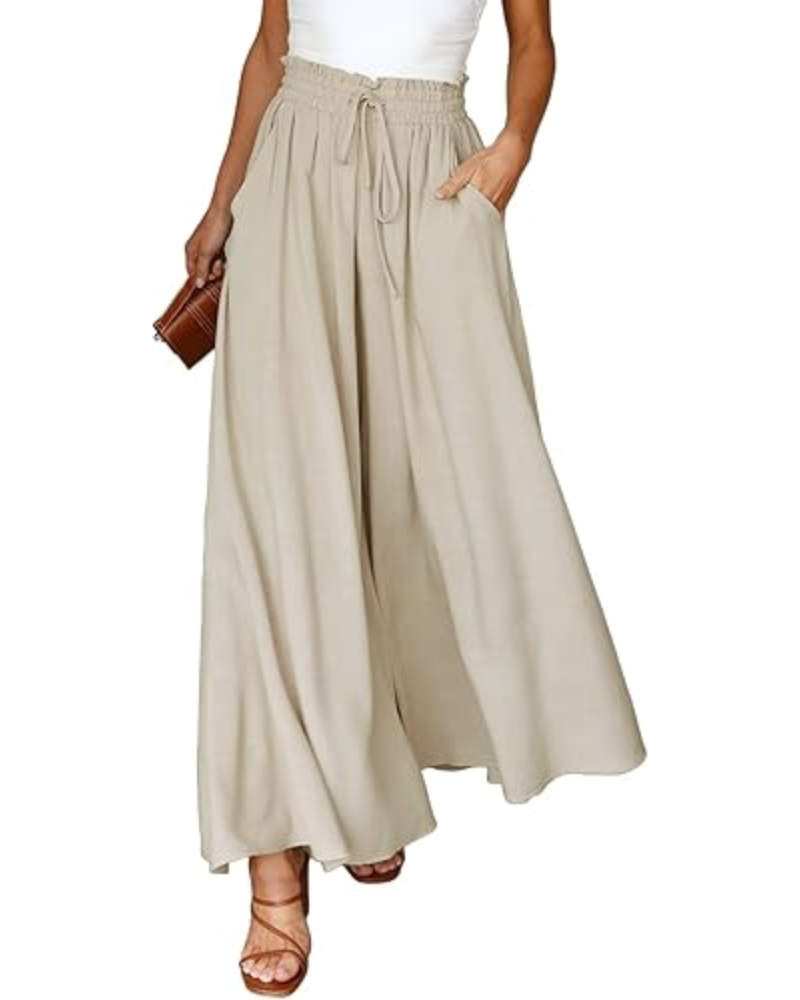 Abigail Pantaloni Donna Palazzo – Vita Alta, Coulisse & Tasche Laterali