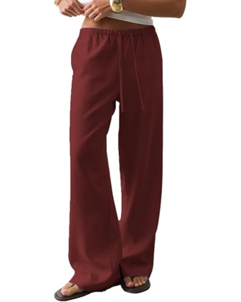 Scarlett Pantaloni Donna Palazzo – Tencel Cotone, Coulisse & Tasche Laterali