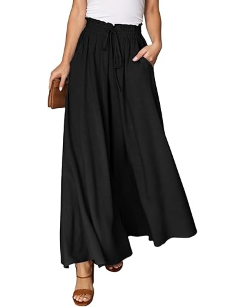 Abigail Pantaloni Donna Palazzo – Vita Alta, Coulisse & Tasche Laterali