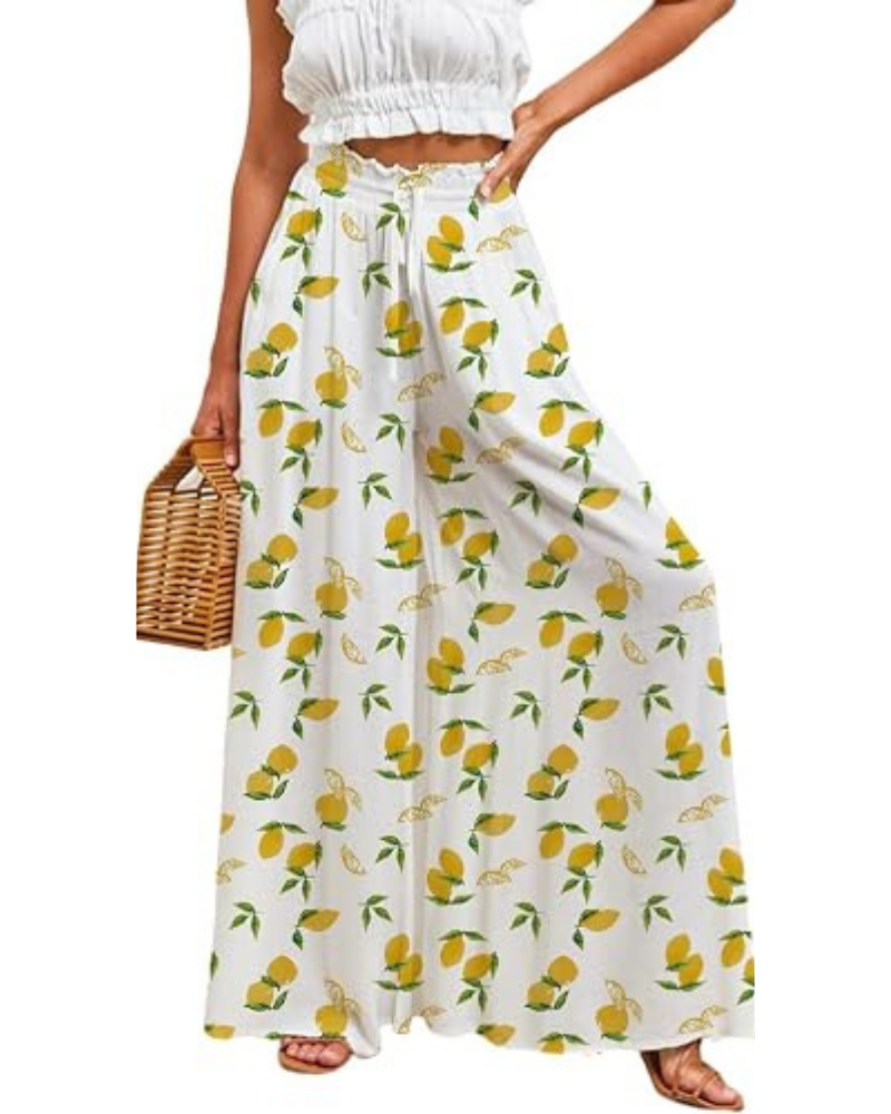 Lydia Pantaloni Donna Palazzo – Vita Alta, Gamba Larga & Tasche Laterali