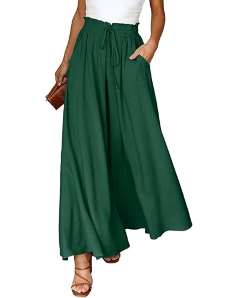 Abigail Pantaloni Donna Palazzo – Vita Alta, Coulisse & Tasche Laterali