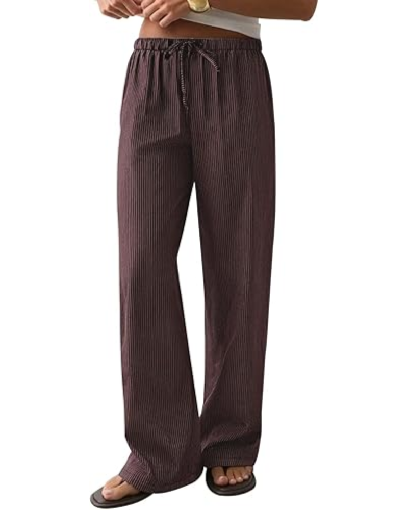 Scarlett Pantaloni Donna Palazzo – Tencel Cotone, Coulisse & Tasche Laterali