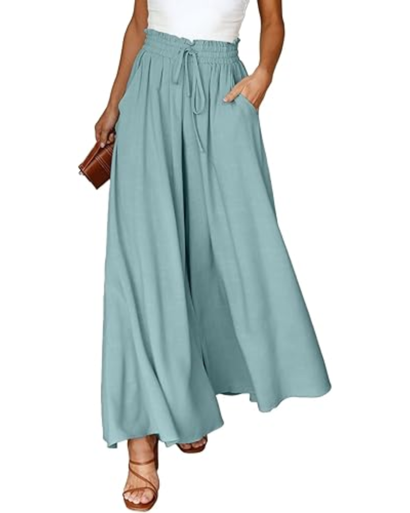 Abigail Pantaloni Donna Palazzo – Vita Alta, Coulisse & Tasche Laterali