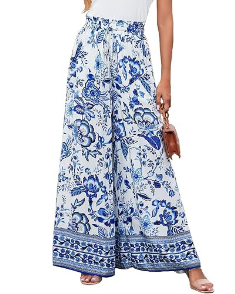 Lydia Pantaloni Donna Palazzo – Vita Alta, Gamba Larga & Tasche Laterali