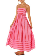Naomi Gilet Femme Maxi – Imprimé Rayures Colorées, Coupe Fluide & Style Estival