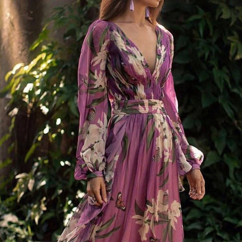 Natalia Vestido Maxi Mujer – Floral Elegante, Tejido Ligero y Estilo Refinado de Verano