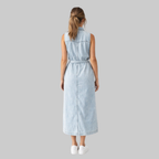 Rosalie Abito Donna Denim – Vestito Estivo Senza Maniche con Bottoni Casual Chic
