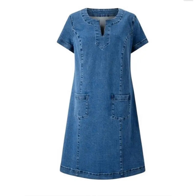 Kinsley Robe en Denim Femme – Design Minimaliste Élégant & Coupe Confort Quotidienne